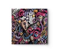 Reloj de Pared 30x30cm Reloj de Vidrio graffiti moderno Silencioso Decorativo