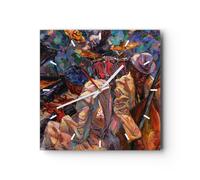 Reloj de Pared 30x30cm Reloj de Vidrio jazz musica banda Silencioso Decorativo