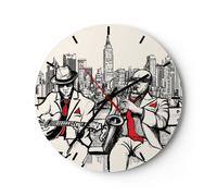 Reloj de Pared 30x30cm Reloj de Vidrio jazz musica musico Silencioso Decorativo
