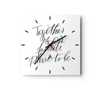 Reloj de Pared 30x30cm Reloj de Vidrio Juntos Nuestro Lugar Silencioso