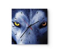 Reloj de Pared 30x30cm Reloj de Vidrio Mira El Lobo Ojos Silencioso Decorativo