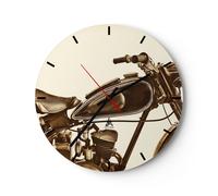 Reloj de Pared 30x30cm Reloj de Vidrio motor retro Silencioso Decorativo