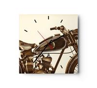 Reloj de Pared 30x30cm Reloj de Vidrio motor retro Silencioso Decorativo