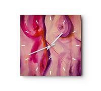 Reloj de Pared 30x30cm Reloj de Vidrio mujer acto cuerpo Silencioso Decorativo