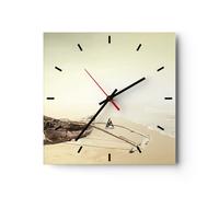 Reloj de Pared 30x30cm Reloj de Vidrio Łódź Naufragio Mar Silencioso Decorativo