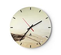 Reloj de Pared 30x30cm Reloj de Vidrio Łódź Naufragio Mar Silencioso Decorativo