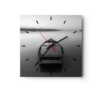 Reloj de Pared 30x30cm Reloj de Vidrio Łódź Soledad Vacío Silencioso Decorativo