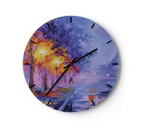 Reloj de Pared 30x30cm Reloj de Vidrio París Faroles Eiffel Silencioso