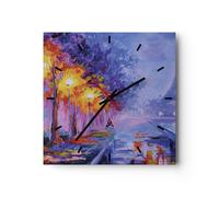 Reloj de Pared 30x30cm Reloj de Vidrio París Faroles Eiffel Silencioso