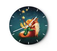 Reloj de Pared 30x30cm Reloj de Vidrio Pequeño Príncipe noviembre Silencioso