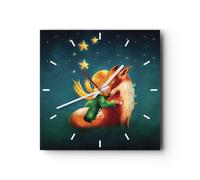 Reloj de Pared 30x30cm Reloj de Vidrio Pequeño Príncipe noviembre Silencioso