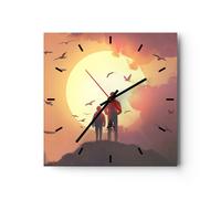 Reloj de Pared 30x30cm Reloj de Vidrio Planeta Tierra Silencioso Decorativo