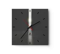 Reloj de Pared 30x30cm Reloj de Vidrio Puerta Hombre Luz Silencioso Decorativo
