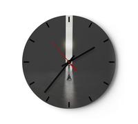 Reloj de Pared 30x30cm Reloj de Vidrio Puerta Hombre Luz Silencioso Decorativo