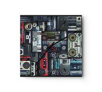 Reloj de Pared 30x30cm Reloj de Vidrio receptor radio Silencioso Decorativo