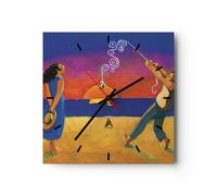 Reloj de Pared 30x30cm Reloj de Vidrio Símbolo Amor Surrealismo Silencioso