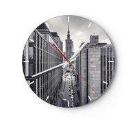 Reloj de Pared 30x30cm Reloj de Vidrio Varsovia Palacio Cultura Silencioso
