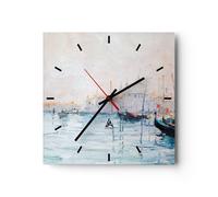 Reloj de Pared 30x30cm Reloj de Vidrio Venecia basilica Silencioso Decorativo