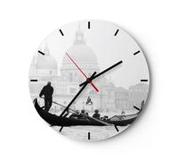 Reloj de Pared 30x30cm Reloj de Vidrio Venecia basilica Silencioso Decorativo