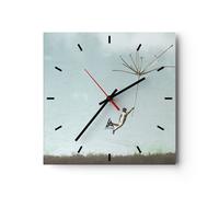 Reloj de Pared 30x30cm Reloj de Vidrio Vintage Irreal Metáfora Silencioso