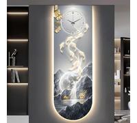 Reloj de pared 3D con luz LED, reloj decorativo silencioso para sala de estar y dormitorio, fuente de alimentación enchufable, esculturas de pared creativas