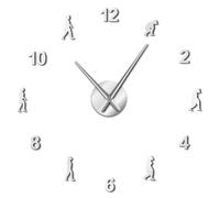 Reloj de pared 3D de la Teoría de la Evolución Humana sin marco, simple autoadhesivo, espejos acrílicos, agujas grandes, reloj (plateado, 27 pulgadas)