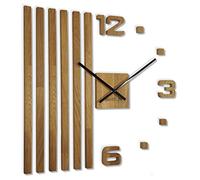 Reloj de Pared 3D DIY de Madera de Roble Listones Grandes de 60 cm 3D Reloj de Pared de diseño Moderno EKO Relojes de Pared Decoración Relojes para Oficina, Sala de Estar, Dormitorio