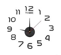 Reloj de pared 3D único con estilo adhesivo para decoración del hogar y la oficina, mejora tu espacio con elegancia (es negro)