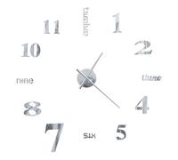 vidaXL Reloj de Pared 3D de Diseño Moderno 100 cm XXL Plateado Decoración Casa