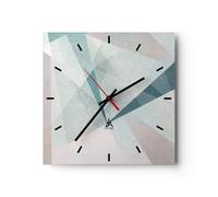 Moderno Reloj de Vidrio 40x40cm Cuadrado Decorativo Abstracto Pastel - 3947