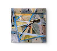 Reloj de Pared 40x40cm Reloj de Vidrio abstracción moderna Silencioso Decorativo