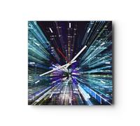 Reloj de Pared 40x40cm Reloj de Vidrio abstracción moderna Silencioso Decorativo