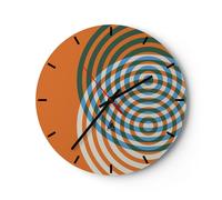 Reloj de Pared 40x40cm Reloj de Vidrio Abstracción Moderno Círculos Silencioso