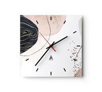 Reloj de Pared 40x40cm Reloj de Vidrio Abstracción Moderno Gráficos Silencioso