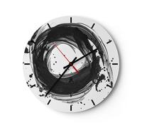 Reloj de Pared 40x40cm Reloj de Vidrio Abstracción Rueda Acuarela Silencioso