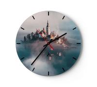 Reloj de Pared 40x40cm Reloj de Vidrio Alpes Bled Iglesia Silencioso Decorativo