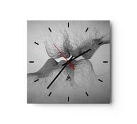 Reloj de Pared 40x40cm Reloj de Vidrio Beso Amor Pareja Silencioso Decorativo