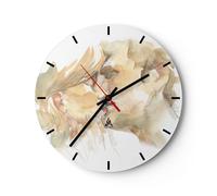 Reloj de Pared 40x40cm Reloj de Vidrio Beso Pareja Amor Silencioso Decorativo