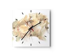 Reloj de Pared 40x40cm Reloj de Vidrio Beso Pareja Amor Silencioso Decorativo