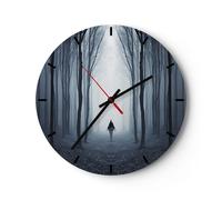 Reloj de Pared 40x40cm Reloj de Vidrio Carácter Bosque Soledad Silencioso