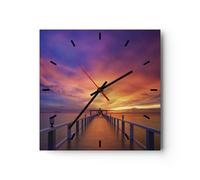 Reloj de Pared 40x40cm Reloj de Vidrio Cielo Los Colores Muelle Silencioso