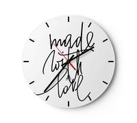 Reloj de Pared 40x40cm Reloj de Vidrio Creado Con Amor Silencioso Decorativo