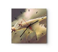 Reloj de Pared 40x40cm Reloj de Vidrio criatura abstracción Silencioso