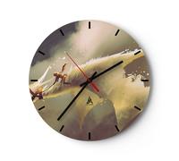 Reloj de Pared 40x40cm Reloj de Vidrio criatura abstracción Silencioso