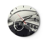 Reloj de Pared 40x40cm Reloj de Vidrio De Lujo Barco Blanco Y Negro Silencioso