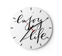Reloj de Pared 40x40cm Reloj de Vidrio Disfruta Vida Maxim Silencioso Decorativo