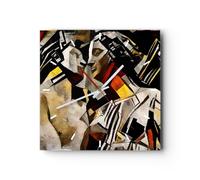 Reloj de Pared 40x40cm Reloj de Vidrio escultura moderna Silencioso Decorativo