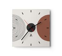 Reloj de Pared 40x40cm Reloj de Vidrio Figuras Formas Geometría Silencioso