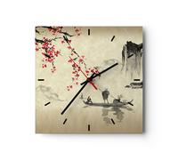 ARTTOR Reloj de Vidrio 40x40cm Cuadrado Decorativo Paisajes Personas - 5020