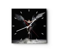 Reloj de Pared 40x40cm Reloj de Vidrio Fotografía Danza Alas Silencioso